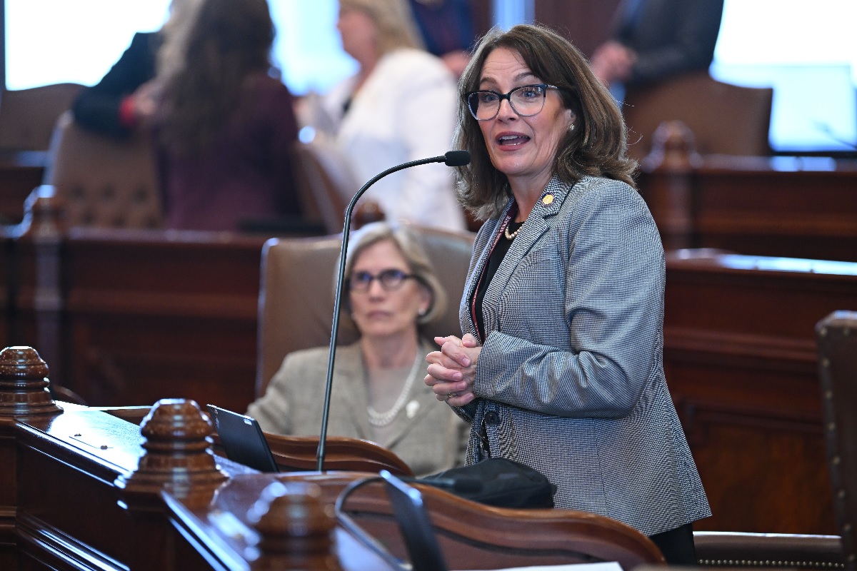 State Senator Meg Loughran Cappel speaks on the Senate floor