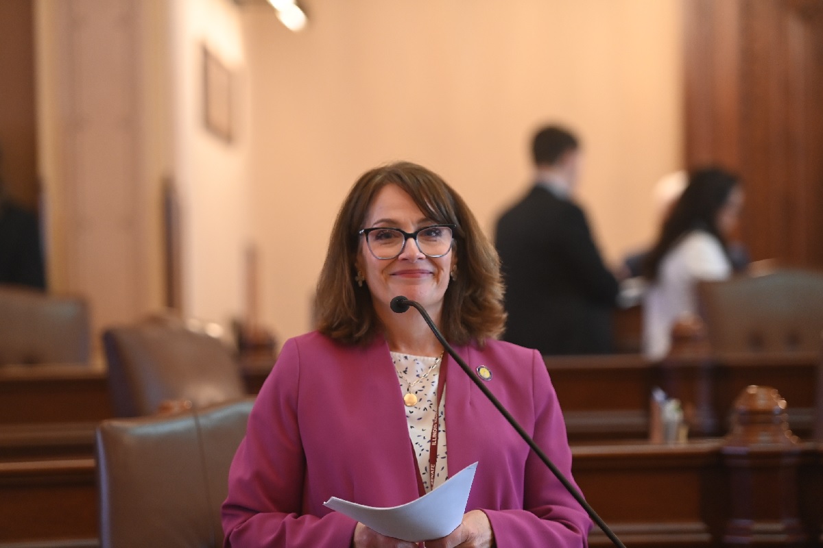 State Senator Meg Loughran Cappel on the Senate floor